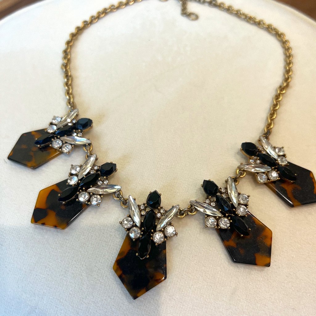 Jcrew Tortoise Sparkles Necklace 35$